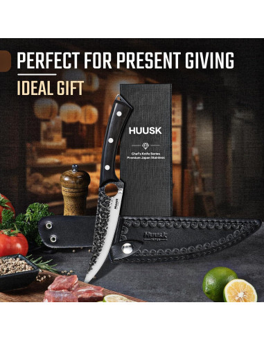 Cuchillo de Deshuesar Huusk 17.8 cm Acero Carbono Ébano