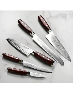 Conjunto de Cuchillos Yaxell Super Gou 7 Piezas Acero Damasco 2