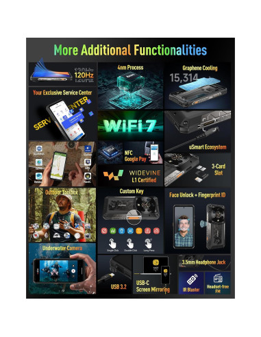 Ulefone Armor 28 Ultra 5G Resistente 32GB RAM 1024GB ROM