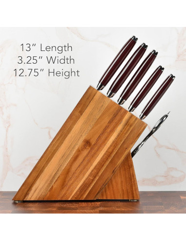 Conjunto de Cuchillos Yaxell Super Gou 7 Piezas Acero Damasco