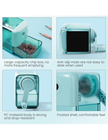 Sacapuntas Manual ZQS X60 Verde para Lápices 6.5-8 mm