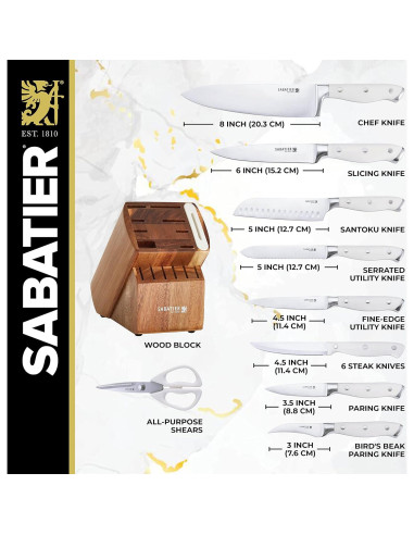 Juego de cuchillos de cocina Sabatier 15 piezas con afilador