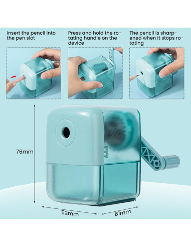 Sacapuntas Manual ZQS X60 Verde para Lápices 6.5-8 mm