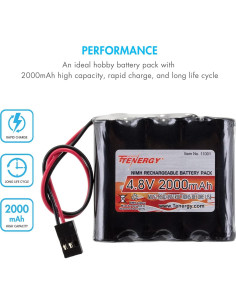 Batería recargable NiMH Tenergy 4.8V 2000mAh Hitec para RC 2