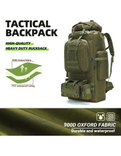 Mochila de Camping 100L Militar Molle Impermeable Verde 2