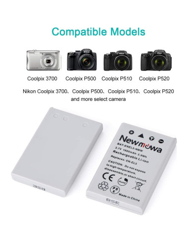 Batería de Reemplazo Newmowa EN-EL5 + Cargador para Nikon