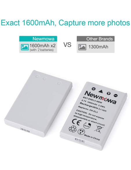 Batería de Reemplazo Newmowa EN-EL5 + Cargador para Nikon