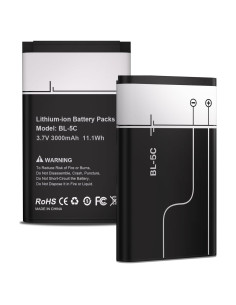 2 Baterías Recargables BL-5C 3.7V 3000mAh Alta Capacidad