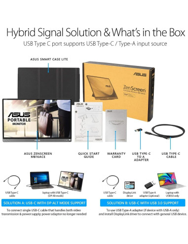 Monitor Portátil ASUS ZenScreen MB16ACE 15.6" Full HD USB-C