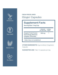 Jengibre Liofilizado Crudo Instituto Eclético 90 Cápsulas 2