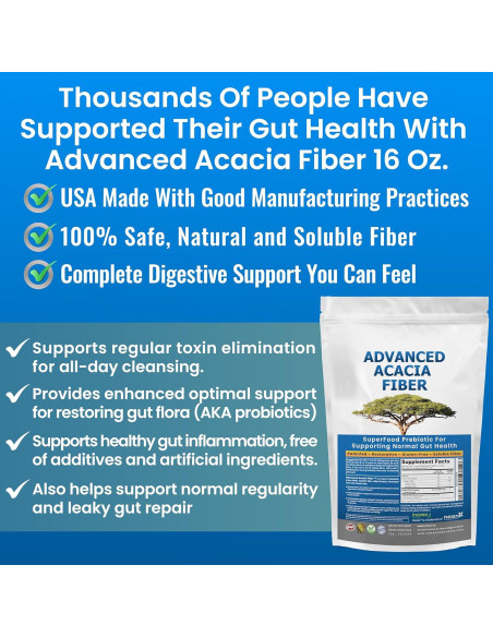 Polvo de Fibra de Acacia Avanzada 450g Suplemento Digestivo
