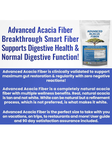 Polvo de Fibra de Acacia Avanzada 450g Suplemento Digestivo