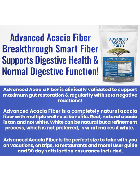 Polvo de Fibra de Acacia Avanzada 450g Suplemento Digestivo