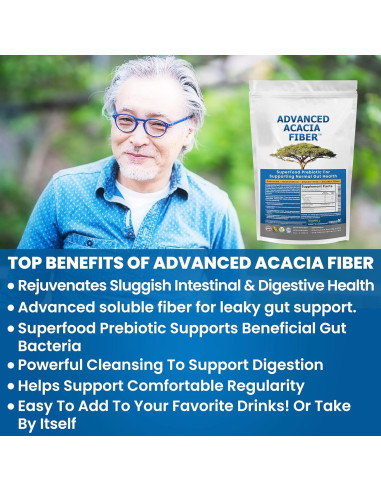 Polvo de Fibra de Acacia Avanzada 450g Suplemento Digestivo
