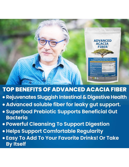 Polvo de Fibra de Acacia Avanzada 450g Suplemento Digestivo