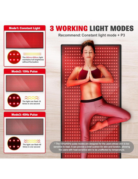 Alfombra de Terapia de Luz Roja GMOWNW 180x79cm 1280 LEDs Alfombra de Terapia de Luz Roja GMOWNW 180x79cm 1280 LEDs