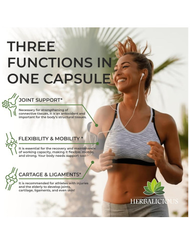 Colágeno Bovino HERBALICIOUS 100 Cápsulas - Soporte Articular