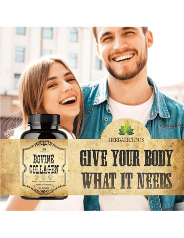 Colágeno Bovino HERBALICIOUS 100 Cápsulas - Soporte Articular