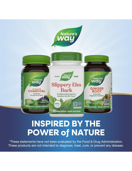 Corteza de Olmo Resbaladizo Nature's Way 100 Cápsulas Veganas