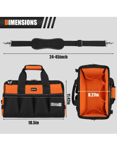 Bolsa de Herramientas UUP 46 cm 16 Bolsillos Naranja