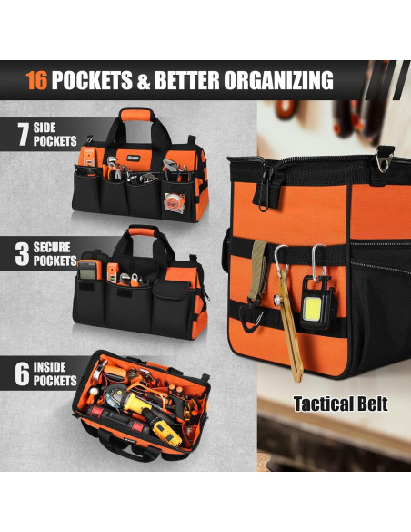 Bolsa de Herramientas UUP 46 cm 16 Bolsillos Naranja