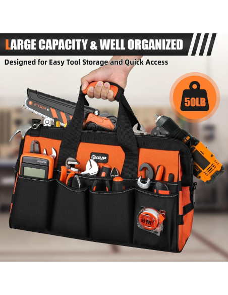 Bolsa de Herramientas UUP 46 cm 16 Bolsillos Naranja