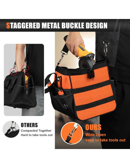 Bolsa de Herramientas UUP 46 cm 16 Bolsillos Naranja