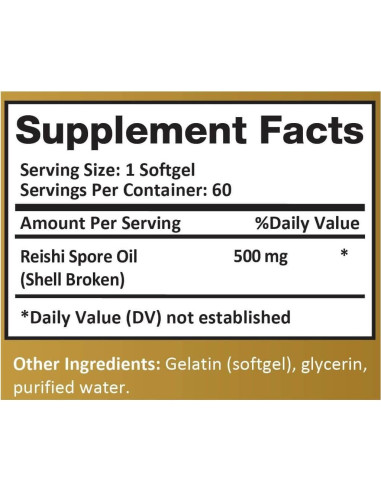 Aceite de Esporas de Reishi YongWell 500mg - 60 Gelatinas Blandas