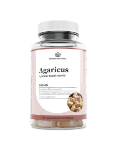 Suplemento de Hongo Agaricus Blazei Nature Restore 90 Cápsulas 500mg