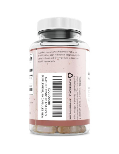 Suplemento de Hongo Agaricus Blazei Nature Restore 90 Cápsulas 500mg