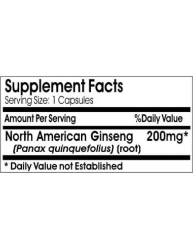 Ginseng Americano 200mg 200 Cápsulas Naturetition Sin Aditivos