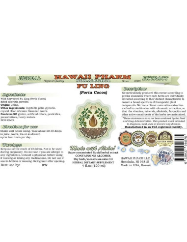 Extracto Líquido Sin Alcohol Fu Ling Hawaii Pharm 60 ml