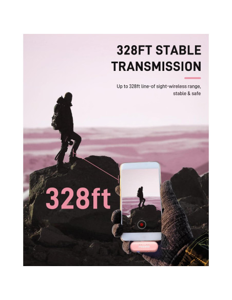 Micrófono Lavalier Inalámbrico MAONO WM620 Rosa 48kHz