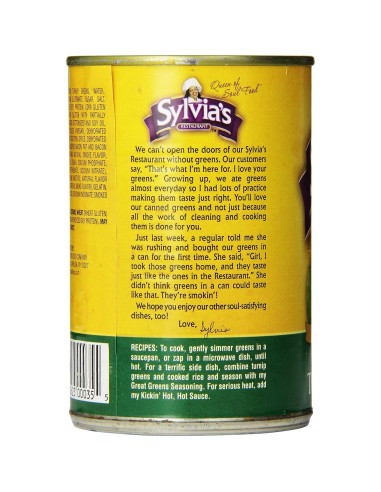Verduras de Nabo Sazonadas Sylvia 12 Latas 410g - Sabor Soul