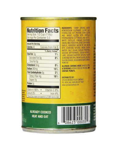 Verduras de Nabo Sazonadas Sylvia 12 Latas 410g - Sabor Soul