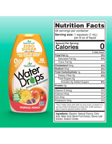 Gotas de Sabor para Agua SweetLeaf Tropical Punch 1.62 oz