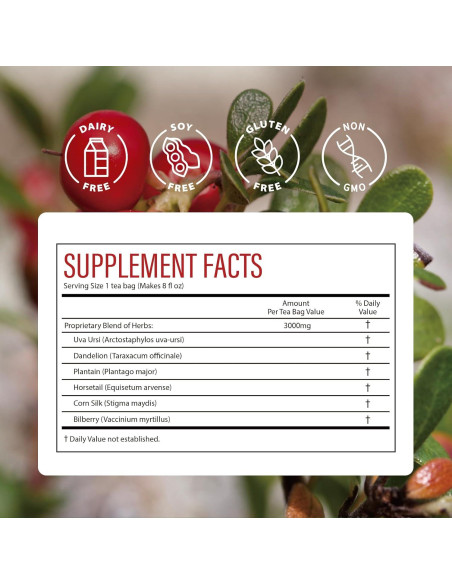 Té Diurético Natural HerbOLITHIC Uva Ursi 30 Bolsas Detox