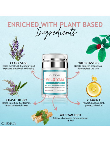 Crema de Ñame Silvestre OLIDIVA 100 ml - Equilibrio Hormonal