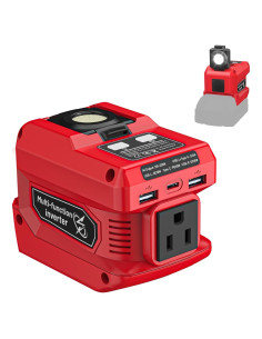 Inversor 220W Azocek Compatible Batería Milwaukee 18V AC 110V