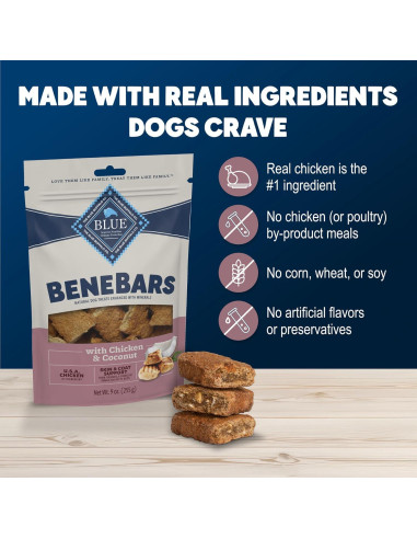 Galletas para Perros Blue Buffalo BeneBars Pollo y Coco 255 g