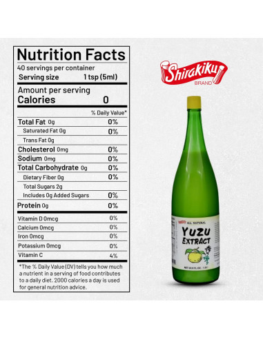 Extracto de Yuzu Puro Shirakiku - Jugo Cítrico Japonés 1.8 L