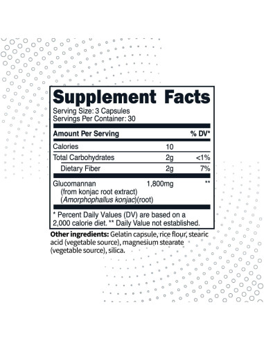 Extracto de raíz de konjac glucomanano Type Zero 90 cápsulas