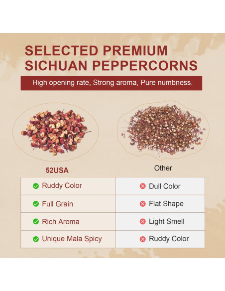Pimienta de Sichuan 52USA 113.4 g - Sabor Fuerte y Aromático