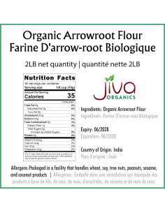 Harina de Arrurruz Orgánica Jiva Organics 907g Sin Gluten 2