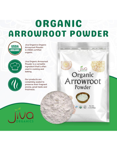 Harina de Arrurruz Orgánica Jiva Organics 907g Sin Gluten