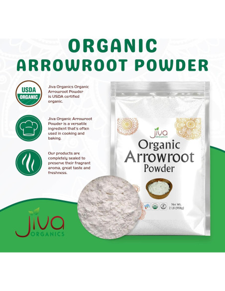 Harina de Arrurruz Orgánica Jiva Organics 907g Sin Gluten