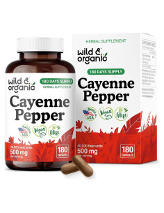 Cápsulas de Pimienta de Cayena Silvestre 500 mg - 180 Caps