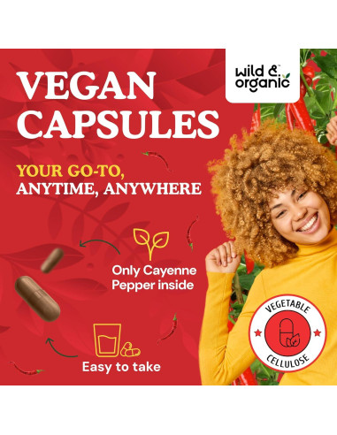 Cápsulas de Pimienta de Cayena Silvestre 500 mg - 180 Caps