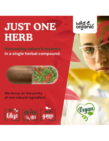 Cápsulas de Pimienta de Cayena Silvestre 500 mg - 180 Caps