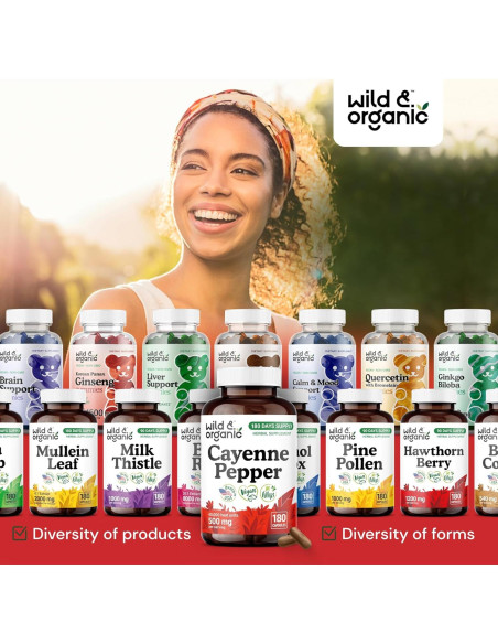 Cápsulas de Pimienta de Cayena Silvestre 500 mg - 180 Caps